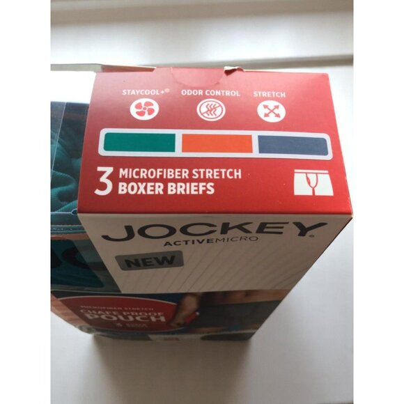 Jockey Active Microfiber Stretch Chafe Proof Pouch 3-Pack Boxer Briefs Small NEW - Picture 5 of 7